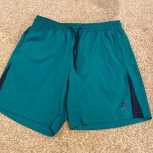 Mens large green Reebok gym shorts
